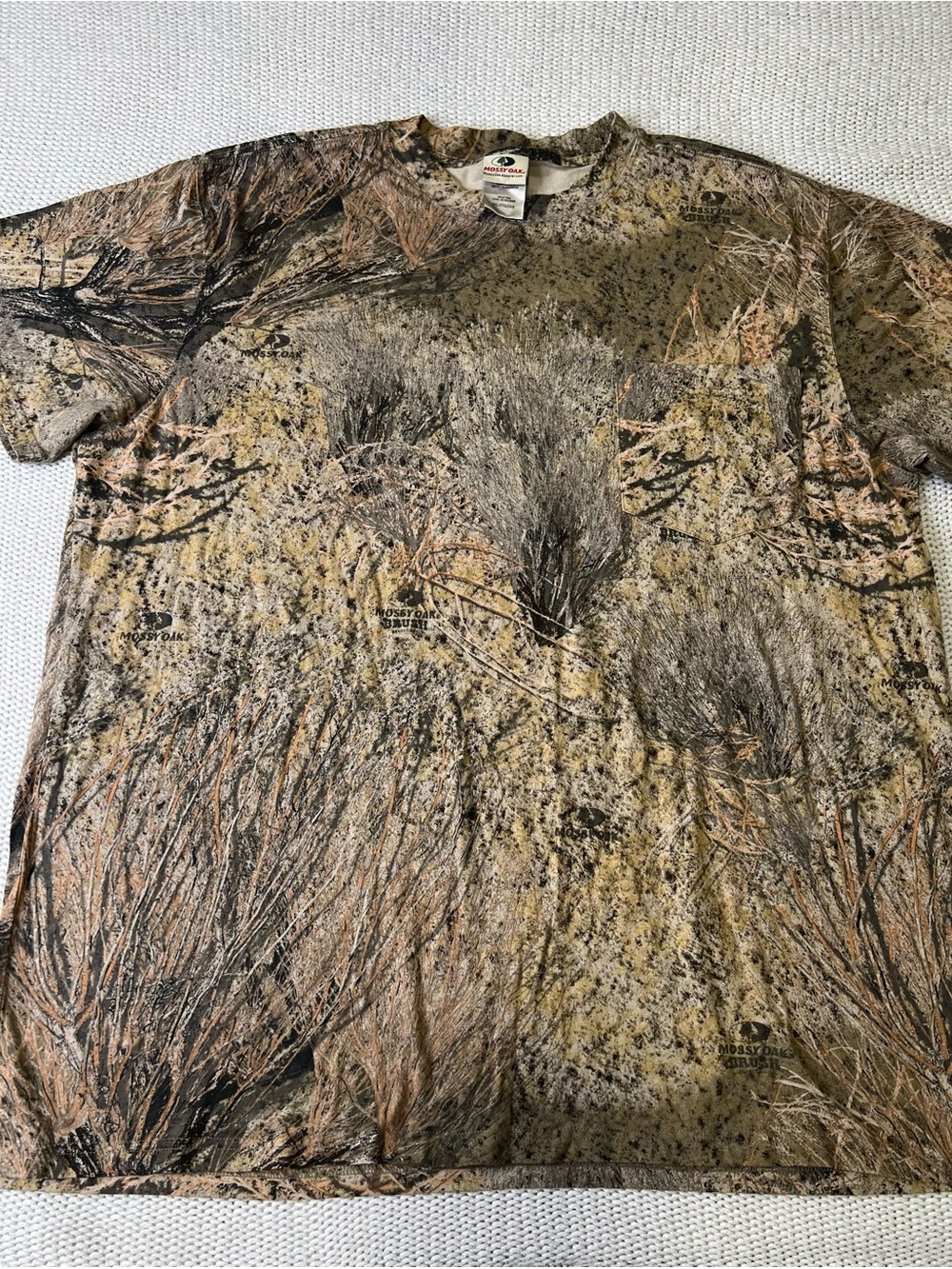 Mossy Oak Camo Short Sleeve T-Shirt in Brown and Green Tones